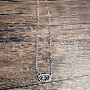 Kendra Scott Silver Druzy Eliza Necklace 💗 Worn Once. Very Pretty!